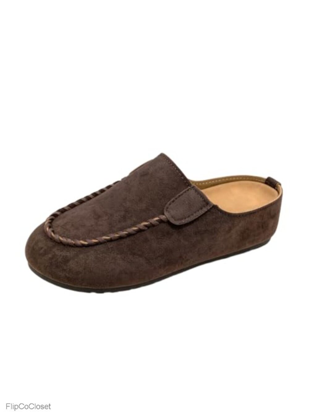 Mocc On Slippers Faux Shearling Plush Mule Shoes Non Slip Sole